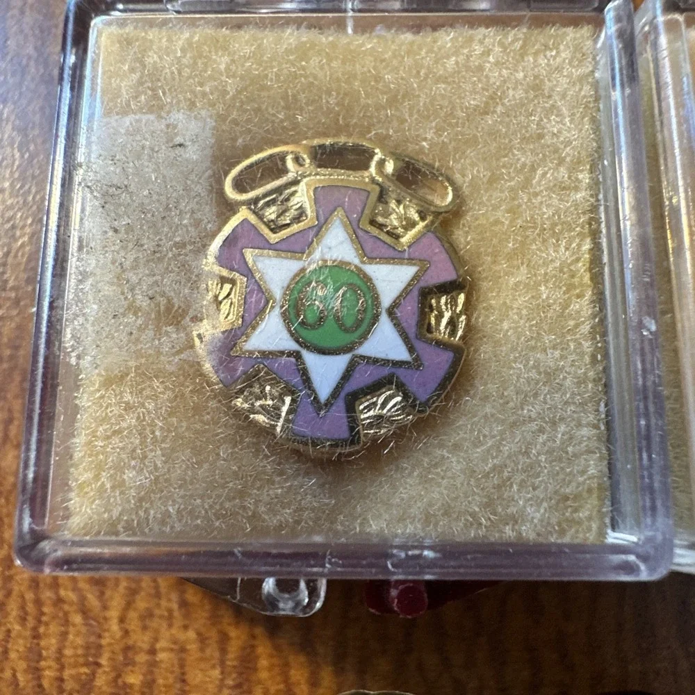 Vintage IOOF Odd Fellows Rebekah Degree Veteran 50 & 60Year Member Jewel/Pins